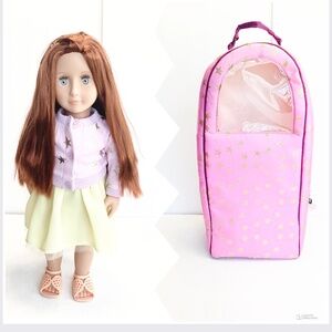 Our Generation Cute Red Hair Doll W Carrying  Case